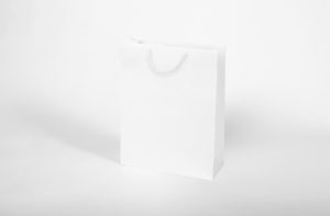 biała torba papierowa z możliwością jednostronnego nadruku